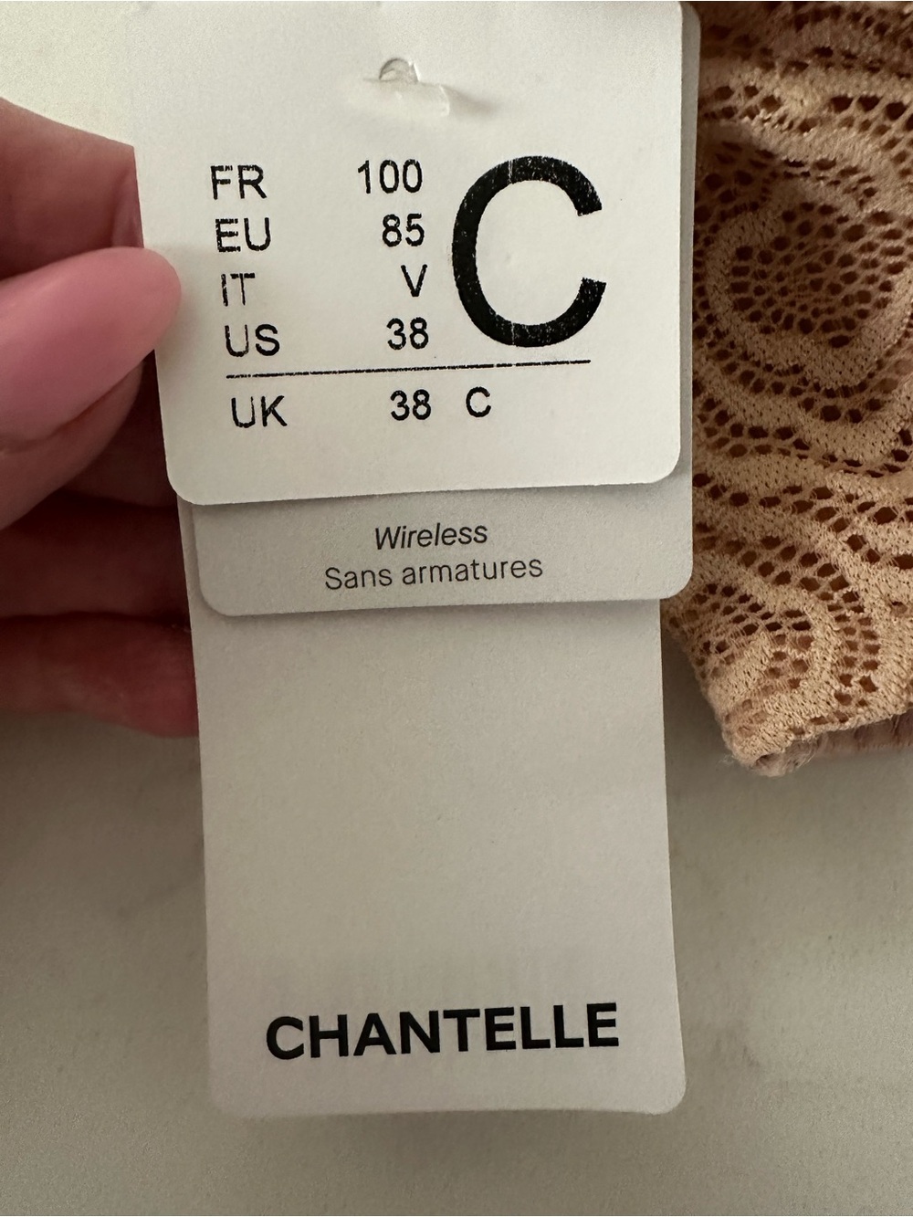 Chantelle Nude Smooth Wireless Bra Size 38C - Picture 3 of 3